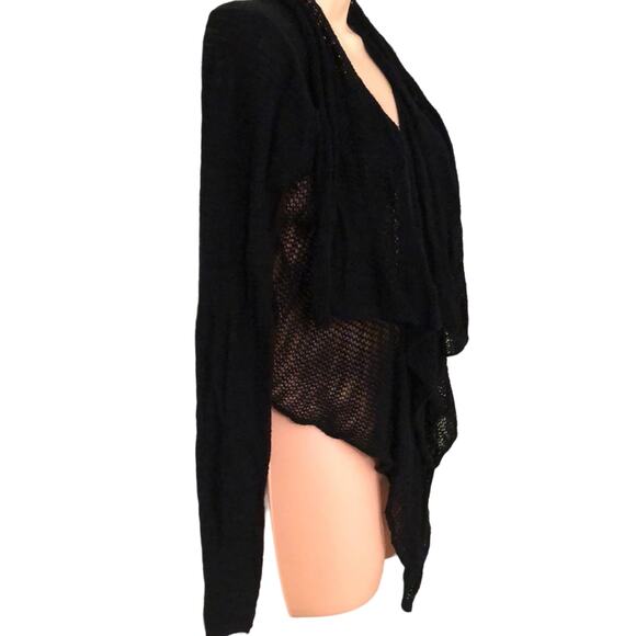 Converse One Star Black Draped Cardigan Women's Size XS Cropped Y2K - Picture 2 of 7